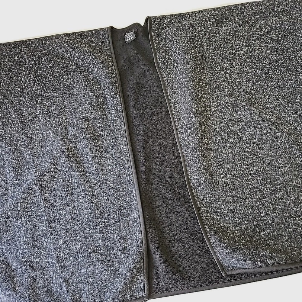 Ike Behar Womens Marled Grey Fleece Lined Open Front Ruana Wrap Cape One Size